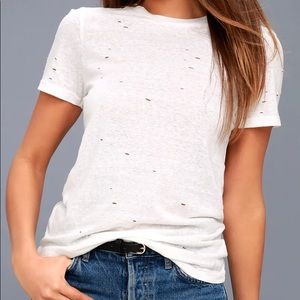 Lulus white distressed tee